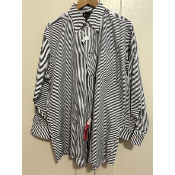 Jos A Banks Gray Striped Men 17-33 Minogrammed SPJ Left Cuff - Picture 2 of 8